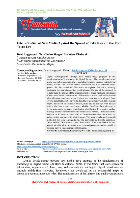 Intensification of New Media Against the Spread of Fake News in the Post Truth Era.pdf