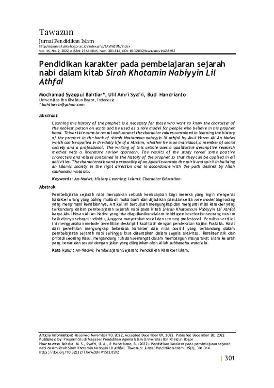 Pendidikan karakter pada pembelajaran sejarah nabi dalam kitab Sirah Khotamin Nabiyyin Lil Athfal.pdf Pendidikan karakter pada pembelajaran sejarah nabi dalam kitab Sirah Khotamin Nabiyyin Lil Athfal.pdf