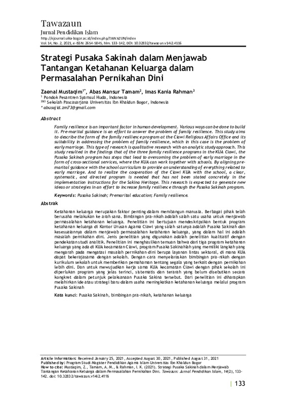 Strategi Pusaka Sakinah dalam Menjawab Tantangan Ketahanan Keluarga dalam Permasalahan Pernikahan Dini.pdf