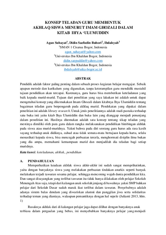 2 KONSEP TELADAN GURU MEMBENTUK AKHLAQ SISWA MENURUT IMAM GHOZALI DALAM KITAB IHYA ‘ULUMUDDIN.pdf