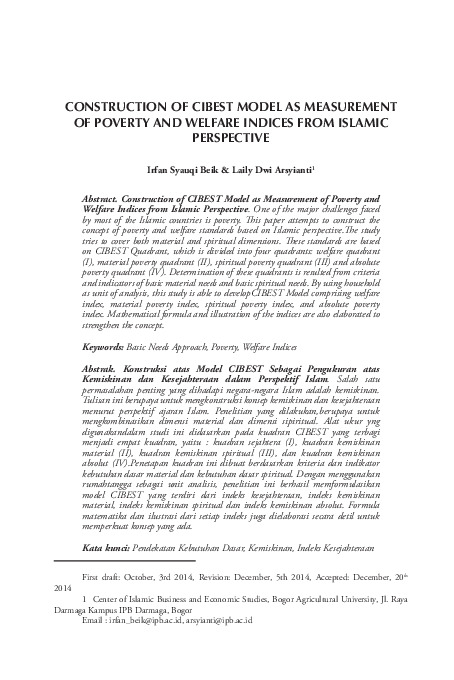Construction of CIBEST model as measurement of poverty and welfare indices from Islamic perspective.pdf