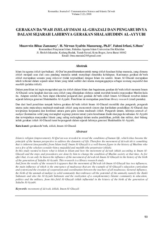 Gerakan Da’wah Ishlah Imam Al-Ghazali Dan Pengaruhnya Dalam Sejarah Lahirnya Gerakan Shalahuddin Al-Ayyubi.pdf Gerakan Da’wah Ishlah Imam Al-Ghazali Dan Pengaruhnya Dalam Sejarah Lahirnya Gerakan Shalahuddin Al-Ayyubi.pdf