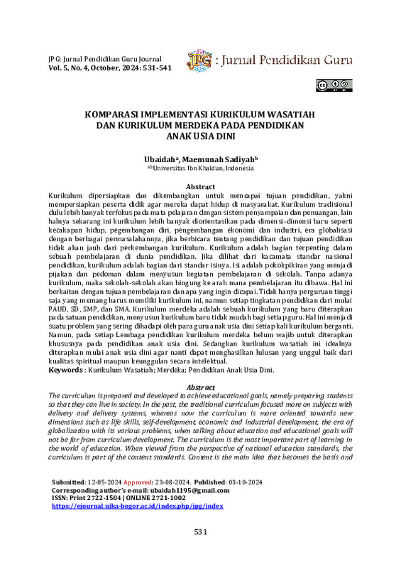 KOMPARASI IMPLEMENTASI KURIKULUM MERDEKA DAN KURIKULUM WASATIAH PADA PENDIDIKAN ANAK USIA DINI.pdf KOMPARASI IMPLEMENTASI KURIKULUM MERDEKA DAN KURIKULUM WASATIAH PADA PENDIDIKAN ANAK USIA DINI.pdf