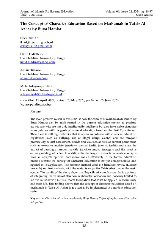The Concept of Character Education Based on Marhamah in Tafsir Al-Azhar by Buya Hamka.pdf