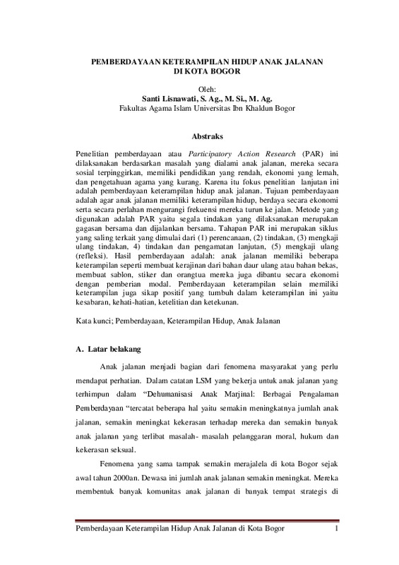 PEMBERDAYAAN KETERAMPILAN HIDUP ANAK JALANAN DI KOTA BOGOR.pdf
