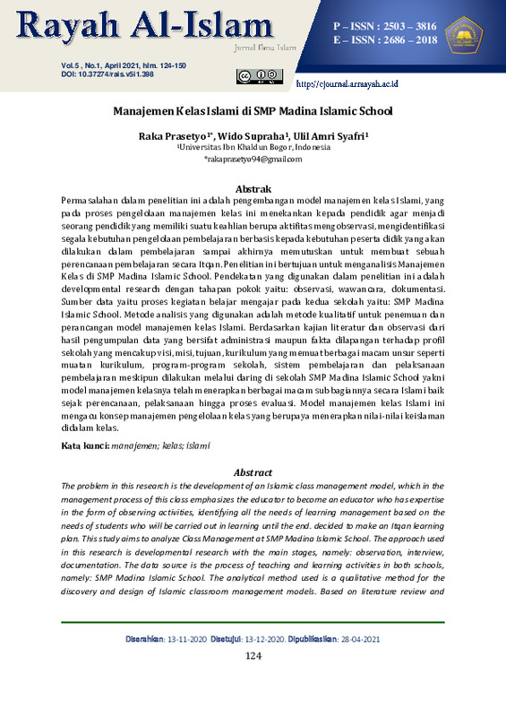 Manajemen Kelas Islami di SMP Madina Islamic School.pdf Manajemen Kelas Islami di SMP Madina Islamic School.pdf