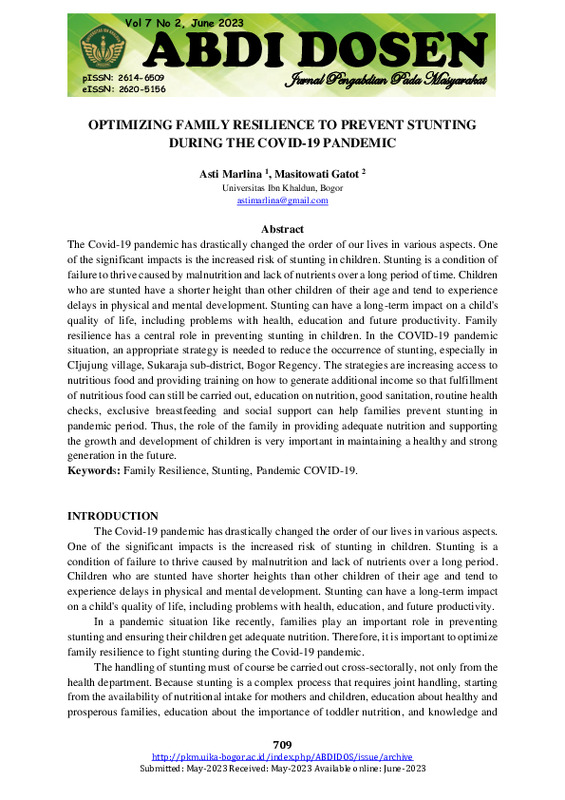 OPTIMIZING FAMILY RESILIENCE TO PREVENT STUNTING DURING THE COVID-19 PANDEMIC.pdf OPTIMIZING FAMILY RESILIENCE TO PREVENT STUNTING DURING THE COVID-19 PANDEMIC.pdf
