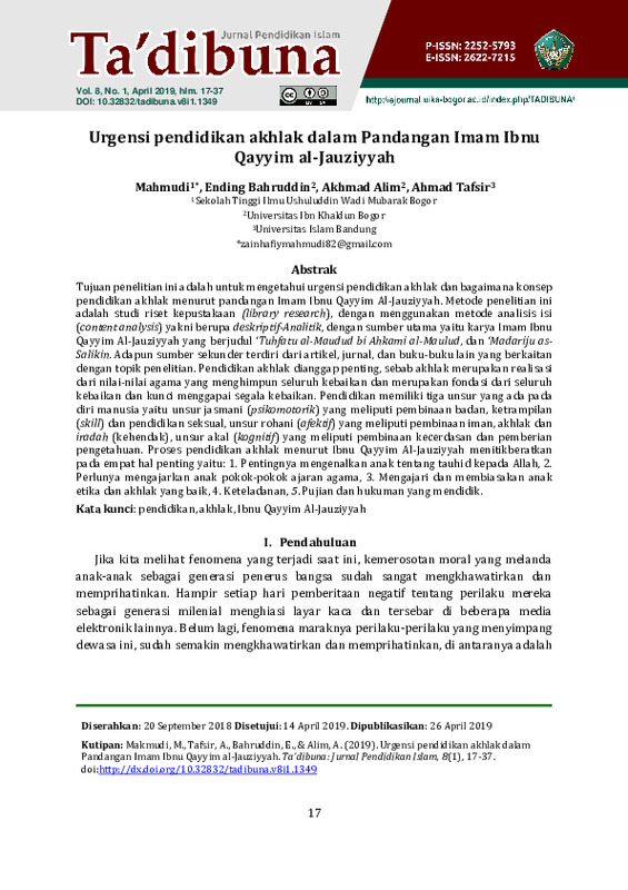 Urgensi pendidikan akhlak dalam Pandangan Imam Ibnu Qayyim al-Jauziyyah.pdf