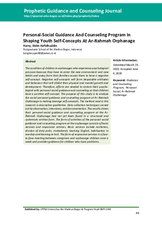Personal-Social Guidance And Counseling Program In Shaping Youth Self-Concepts At Ar-Rahmah Orphanage.pdf
