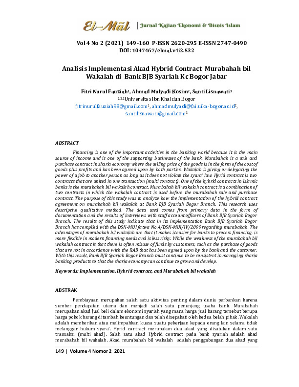 Analisis Implementasi Akad Hybrid Contract Murabahah bil Wakalah di Bank BJB Syariah Kc Bogor Jabar.pdf Analisis Implementasi Akad Hybrid Contract Murabahah bil Wakalah di Bank BJB Syariah Kc Bogor Jabar.pdf