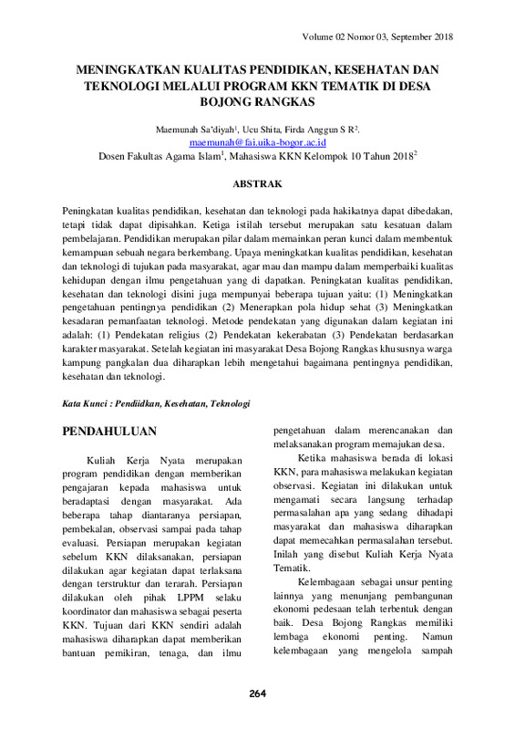 MENINGKATKAN KUALITAS PENDIDIKAN, KESEHATAN DAN TEKNOLOGI MELALUI PROGRAM KKN TEMATIK DI DESA BOJONG RANGKAS.pdf MENINGKATKAN KUALITAS PENDIDIKAN, KESEHATAN DAN TEKNOLOGI MELALUI PROGRAM KKN TEMATIK DI DESA BOJONG RANGKAS.pdf