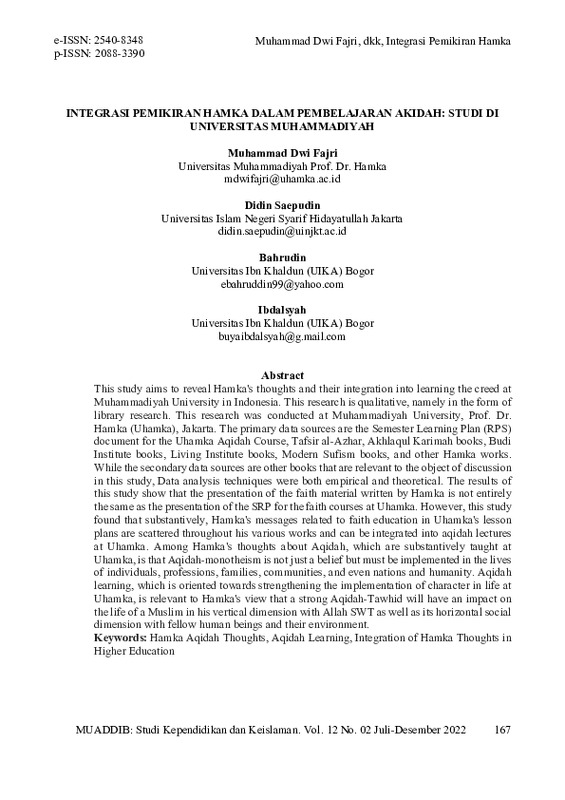 Integrasi Pemikiran Hamka dalam Pembelajaran Akidah di Indonesia (Studi di Universitas Muhammadiyah Prof. Dr. Hamka Jakarta).pdf Integrasi Pemikiran Hamka dalam Pembelajaran Akidah di Indonesia (Studi di Universitas Muhammadiyah Prof. Dr. Hamka Jakarta).pdf