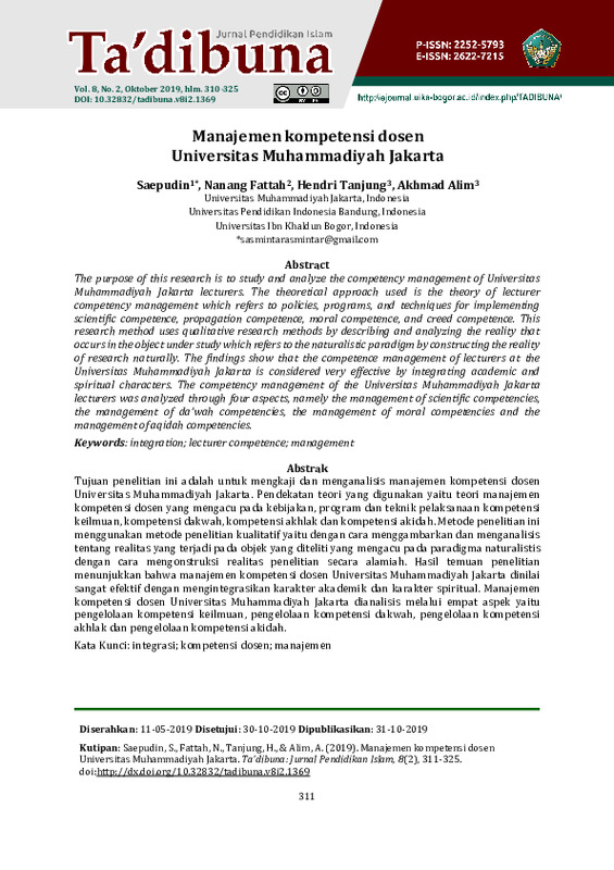 Manajemen kompetensi dosen Universitas Muhammadiyah Jakarta.pdf