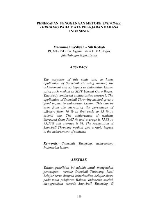 Penerapan Penggunaan Metode Snowball Throwing pada Mata Pelajaran Bahasa Indonesia.pdf