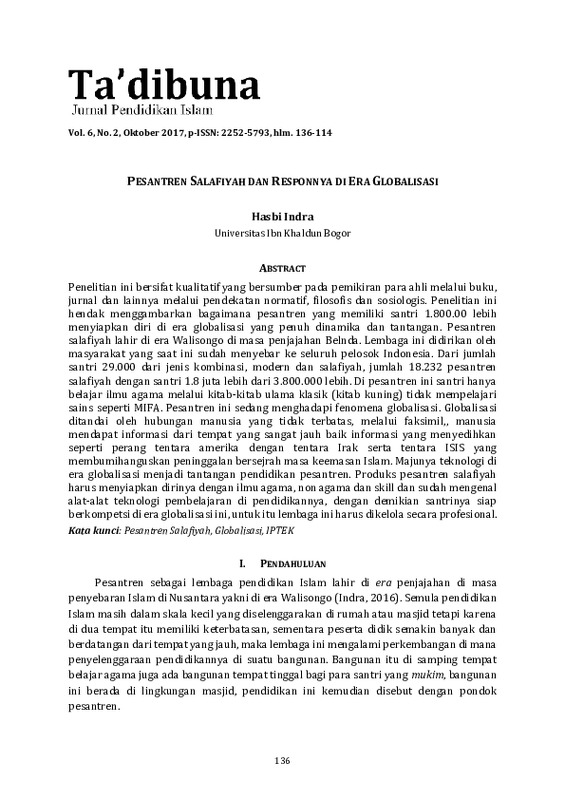 Pesantren Salafiyah dan Responnya di Era Globalisasi.pdf