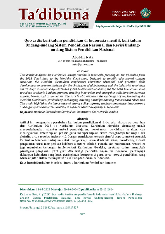 Quo vadis kurikulum pendidikan di Indonesia menilik kurikulum Undang-undang Sistem Pendidikan Nasional dan Revisi Undang-undang Sistem Pendidikan Nasional.pdf Quo vadis kurikulum pendidikan di Indonesia menilik kurikulum Undang-undang Sistem Pendidikan Nasional dan Revisi Undang-undang Sistem Pendidikan Nasional.pdf
