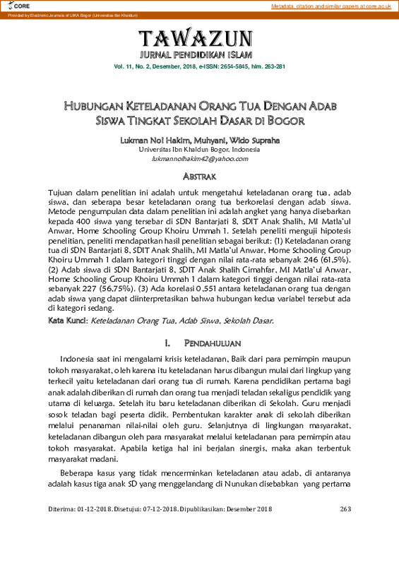 HUBUNGAN KETELADANAN ORANG TUA DENGAN ADAB.pdf