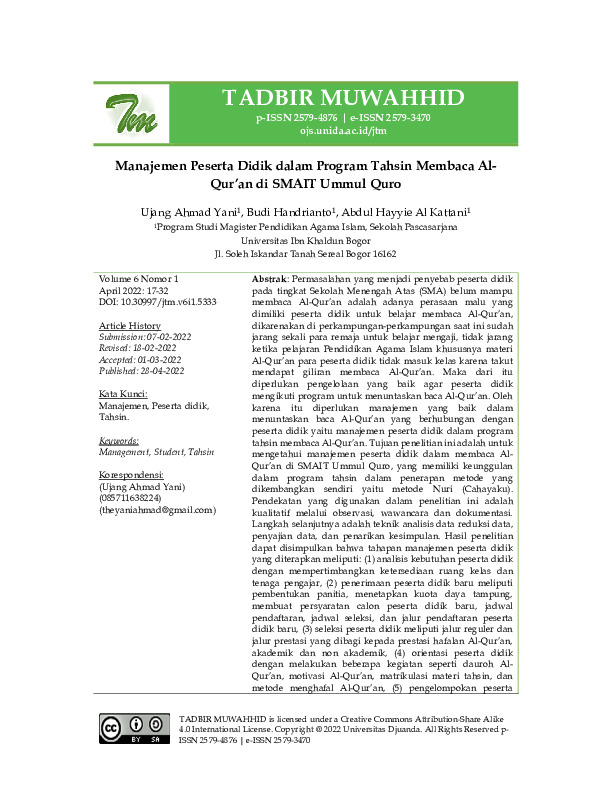 Manajemen Peserta Didik dalam Program Tahsin Membaca Al-Qur’an di SMAIT Ummul Quro.pdf