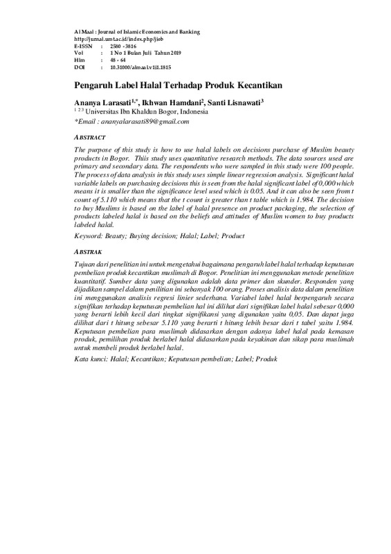 Pengaruh Label Halal Terhadap Produk Kecantikan.pdf Pengaruh Label Halal Terhadap Produk Kecantikan.pdf