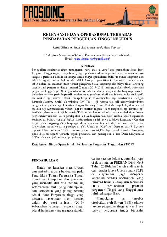 Relevansi Biaya Operasional Terhadap Pendapatan Perguruan Tinggi Negeri X.pdf Relevansi Biaya Operasional Terhadap Pendapatan Perguruan Tinggi Negeri X.pdf