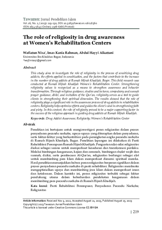 The role of religiosity in drug awareness at Women’s Rehabilitation Centers.pdf