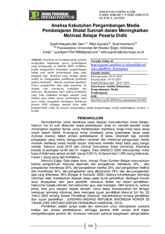 Analisa Kebutuhan Pengembangan Media Pembelajaran Shalat Sunnah dalam Meningkatkan Motivasi Belajar Peserta Didik.pdf