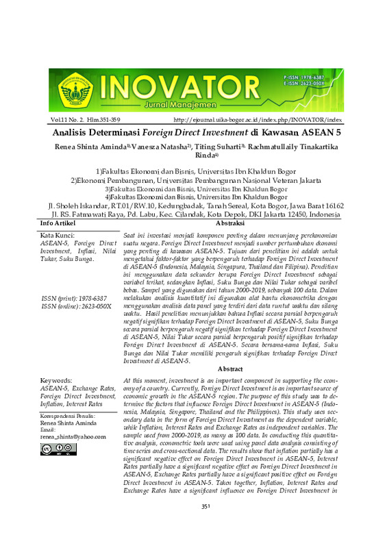 Analisis Determinasi Foreign Direct Investment di Kawasan ASEAN 5.pdf