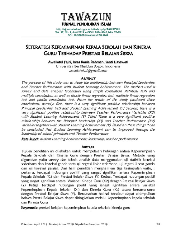 Seterategi Kepemimpinan Kepala Sekolah Dan Kinerja Guru Terhadap Prestasi Belajar Siswa.pdf