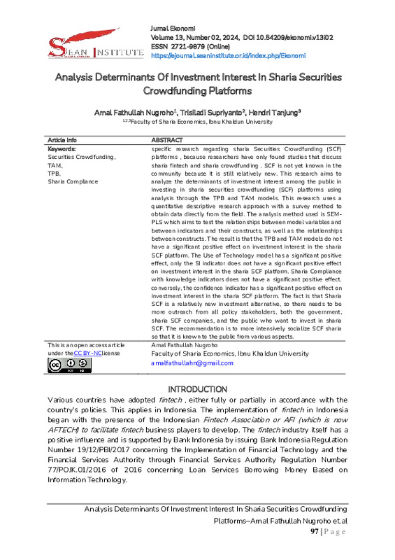 Analysis Determinants of Investment Interest in Sharia Securities Crowdfunding Platforms.pdf