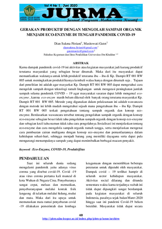 Gerakan produktif dengan mengolah sampah organik menjadi eco-enzyme di tengah pandemik covid-19.pdf Gerakan produktif dengan mengolah sampah organik menjadi eco-enzyme di tengah pandemik covid-19.pdf