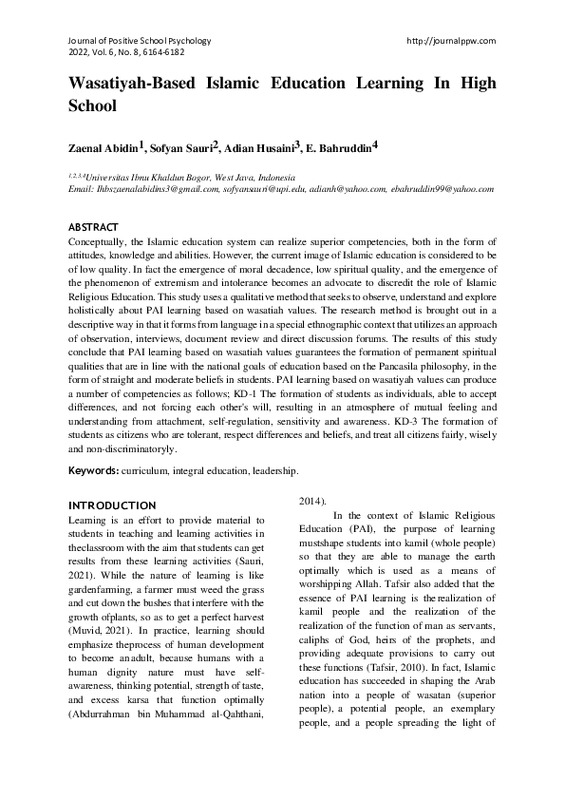 Wasatiyah-Based Islamic Education Learning In High School.pdf Wasatiyah-Based Islamic Education Learning In High School.pdf