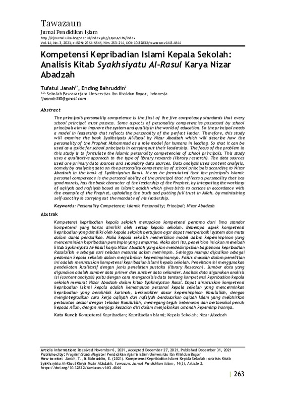 Kompetensi Kepribadian Islami Kepala Sekolah Analisis Kitab Syakhsiyatu Al-Rasul Karya Nizar Abadzah.pdf Kompetensi Kepribadian Islami Kepala Sekolah Analisis Kitab Syakhsiyatu Al-Rasul Karya Nizar Abadzah.pdf
