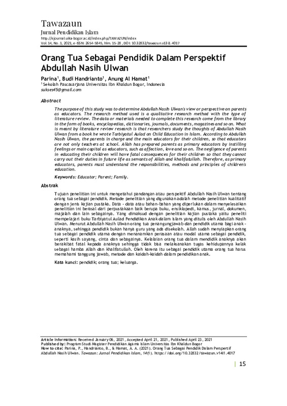Orang Tua Sebagai Pendidik Dalam Perspertif Abdullah Nasih Ulwan.pdf Orang Tua Sebagai Pendidik Dalam Perspertif Abdullah Nasih Ulwan.pdf