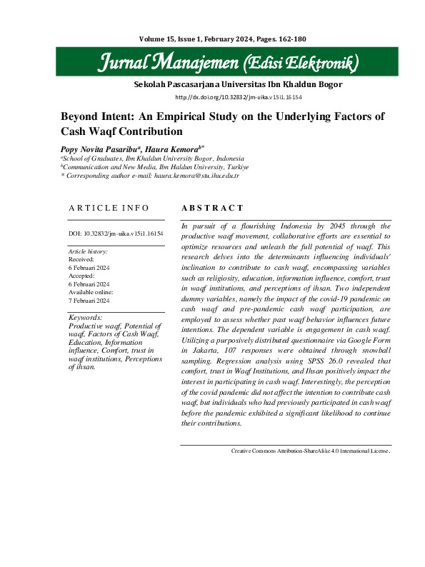 Beyond Intent An Empirical Study on the Underlying Factors of Cash Waqf Contribution.pdf