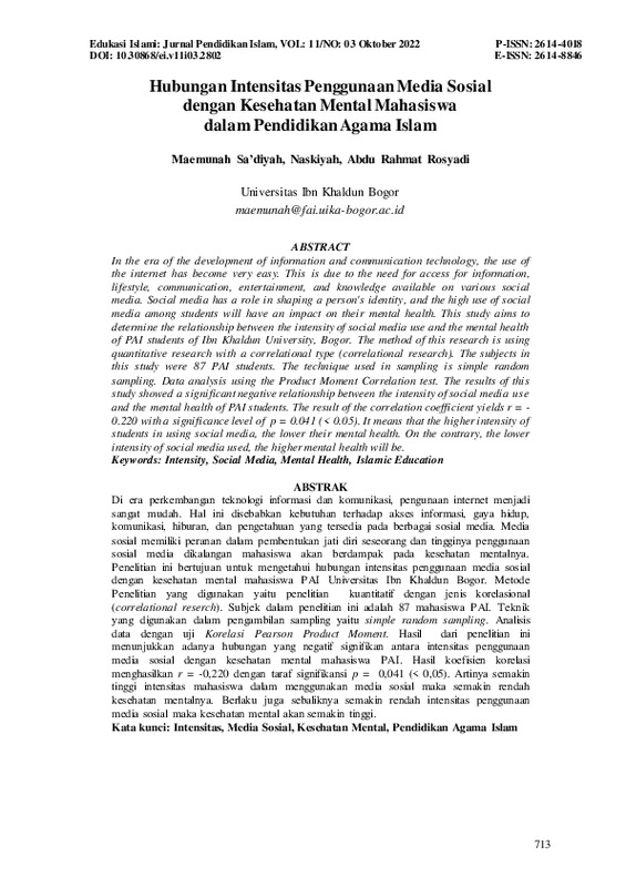 Hubungan Intensitas Penggunaan Media Sosial Dengan Kesehatan Mental Mahasiswa Dalam Pendidikan Agama Islam.pdf