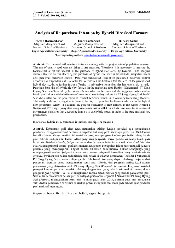 Analysis of Re-purchase Intention by Hybrid Rice Seed Farmers.pdf