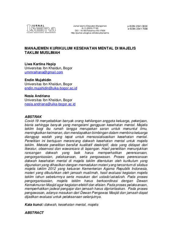 MANAJEMEN KURIKULUM KESEHATAN MENTAL DI MAJELIS TAKLIM MUSLIMAH.pdf MANAJEMEN KURIKULUM KESEHATAN MENTAL DI MAJELIS TAKLIM MUSLIMAH.pdf