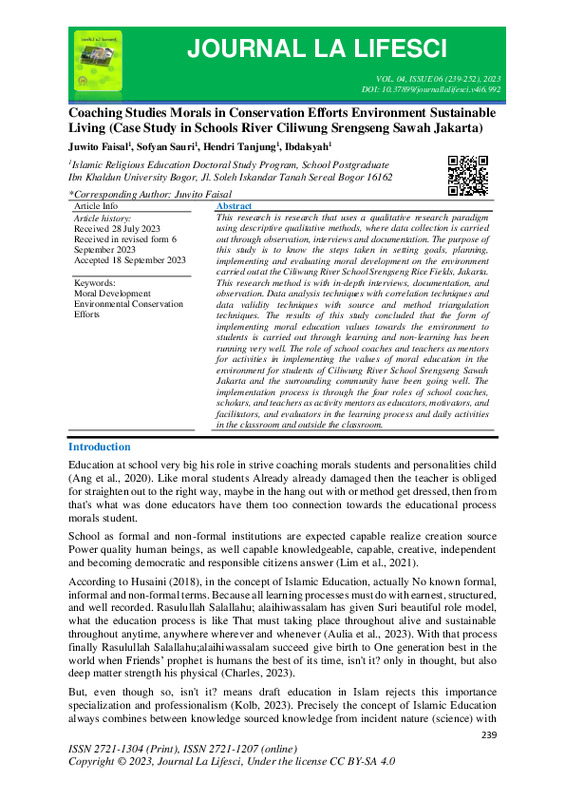 Coaching Studies Morals in Conservation Efforts Environment Sustainable Living (Case Study in Schools River Ciliwung Srengseng Sawah Jakarta).pdf Coaching Studies Morals in Conservation Efforts Environment Sustainable Living (Case Study in Schools River Ciliwung Srengseng Sawah Jakarta).pdf