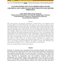 ANALISIS KINERJA KEUANGAN BERDASARKAN RASIO LIKUIDITAS, SOLVABILITAS, DAN RENTABILITAS PADA SEKTOR PERBANKAN.pdf
