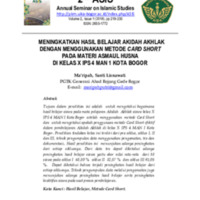 MENINGKATKAN HASIL BELAJAR AKIDAH AKHLAK DENGAN MENGGUNAKAN METODE CARD SHORT PADA MATERI ASMAUL HUSNA DI KELAS X IPS 4 MAN 1 KOTA BOGOR.pdf
