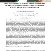 PENGEMBANGAN MODUL ELEKTRONIK BERBASIS PEMBELAJARAN KONTEKSTUAL PADA MATA PELAJARAN BAHASA INGGRIS KELAS IX DI SMP TERPADU ABI LEUWISADENG BOGOR.pdf