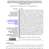 DEVELOPMENT OF PARENTING MODULE FOR STUDENTS'PARENT IN JUNIOR HIGH SCHOOL A NEEDS ANALYSIS AND FEASIBILITY STUDY.pdf