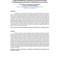 Pengaruh religiusitas, label halal, dan alasan kesehatan terhadap keputusan membeli produk makanan instan Korea.pdf