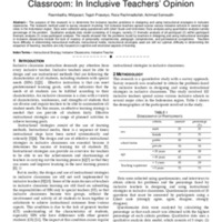 The instructional strategy in inclusive classroom in inclusive teachers opinion.pdf