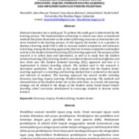 PENDEKATAN PEMBELAJARAN STUDENT CENTER (DISCOVERY, INQUIRY, PROBLEM SOLVING LEARNING) DAN IMPLEMENTASINYA DI PONDOK PESANTREN.pdf