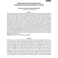 Perencanaan PERENCANAAN INOVASI KURIKULUM PENDIDIKAN ISLAM DI MTS PERSIS 112 BOGOR.pdf