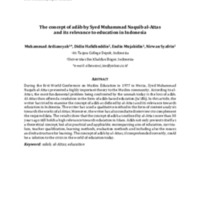 The concept of adâb by Syed Muhammad Naquib al-Attas and its relevance to education in Indonesia.pdf