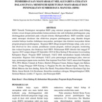 Optimalisasi Penerangan Jalan Umum (Pju) Dan Pemberdayaan Masyarakat Melalui Griya Cekatan Dalam Upaya Memenuhi Kebutuhan Masyarakat Dan Peningkatan Sumber Daya Manusia (SDM).pdf