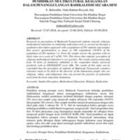 Persepsi Siswa Madrasah Tsanawiyah Terhadap Pendidikan Multikultural Keagamaan Dalam Penanggulangan Radikalisme Secara Dini.pdf