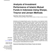 Analysis of Investment Performance of Islamic Mutual Funds in Indonesia Using Sharpe, Treynor and Jensen Methods.pdf